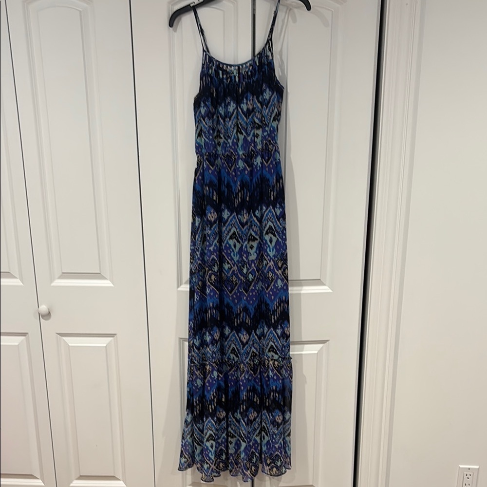 Blue Patterned Maxi Dress